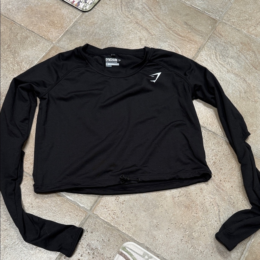 Gymshark Black Cropped Long-Sleeve Active Top
